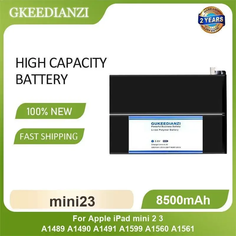mini23 Tablet Battery For Apple iPad mini 2 3 A1489 A1490 A1491 A1599 A1560 A1561 8500mAh High Capacity
mini23 Tablet Battery For Apple iPad mini 2 3 A1489 A1490 A1491 A1599 A1560 A1561 8500mAh High Capacity