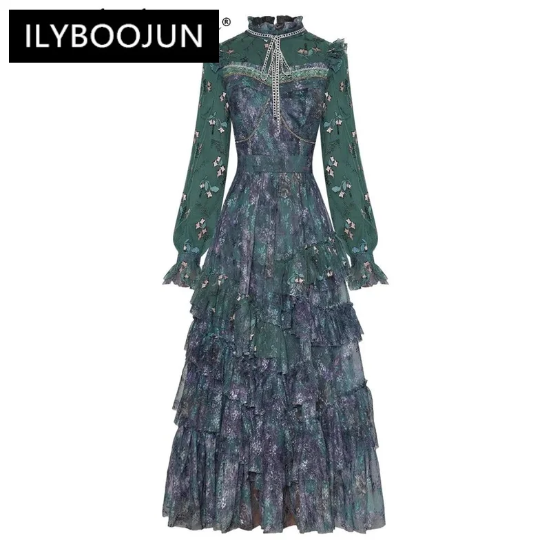 ILYBOOJUN Fashion Designer Early Autumn CakDress Women Stand Collar Lantern SleevMesh Embroidery RufflVintagDress
ILYBOOJUN Fashion Designer Early Autumn CakDress Women Stand Collar Lantern SleevMesh Embroidery RufflVintagDress