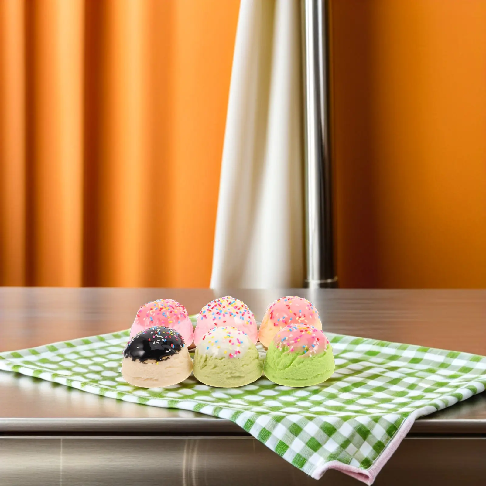 6Pcs Artificial Ice Cream Balls Realistic Simulation Decorative Fake Food Desserts Prop for Shop Showcase Photo Display and DIY
6Pcs Artificial Ice Cream Balls Realistic Simulation Decorative Fake Food Desserts Prop for Shop Showcase Photo Display and DIY