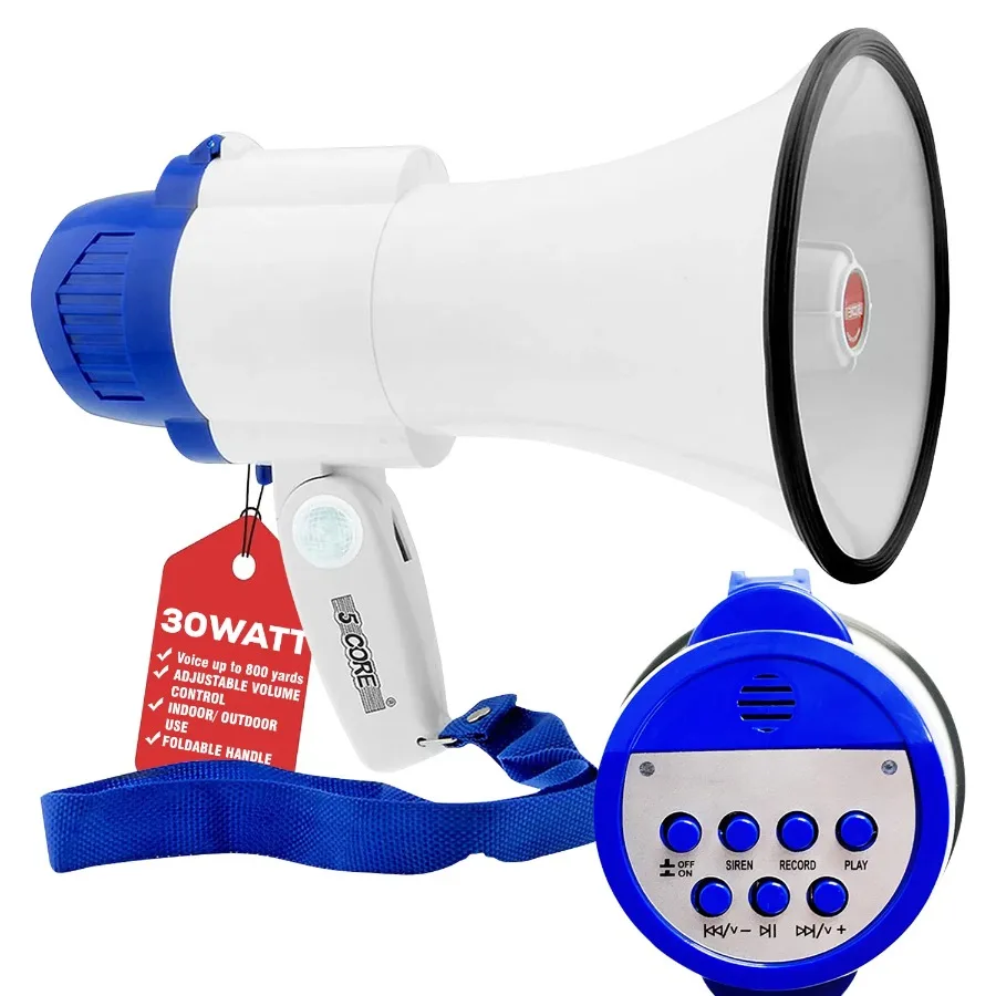 5 Core Megaphone Bullhorn Speaker 30W Bull Horn Battery Power Mini Cheer Megafono 800 Feet Range Loudspeaker W Siren Rrding Erg
5 Core Megaphone Bullhorn Speaker 30W Bull Horn Battery Power Mini Cheer Megafono 800 Feet Range Loudspeaker W Siren Rrding Erg