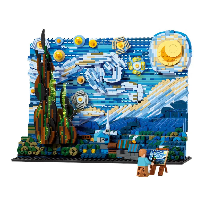 1830 pcs Vincent van Gogh: The Starry Night DK3001 creative master series building block Bricks For Children Kids 
1830 pcs Vincent van Gogh: The Starry Night DK3001 creative master series building block Bricks For Children Kids