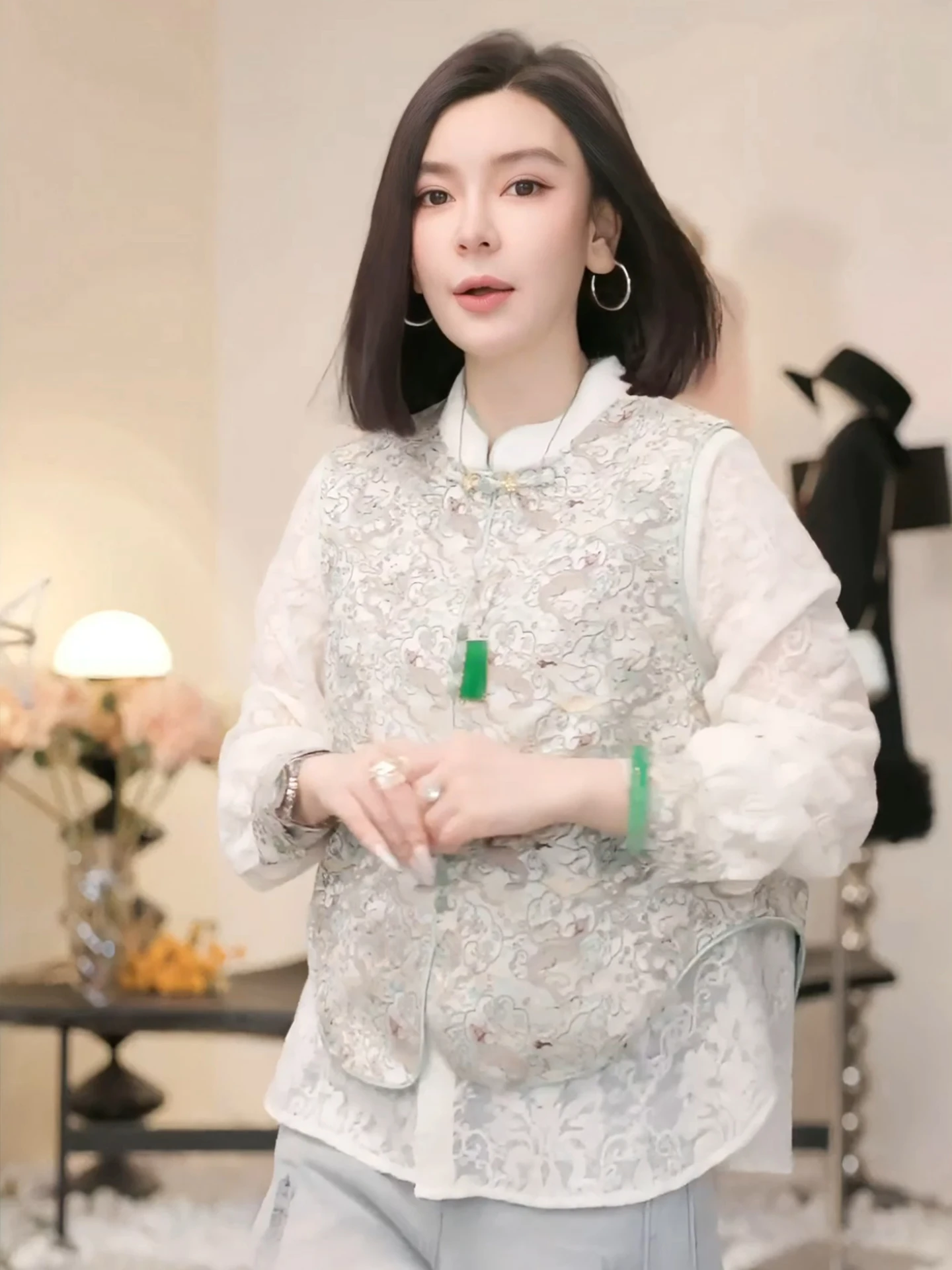 Chinese Sle Lace irt Women's New Year High-Defn Patterned Fake Two-Piece Set Cotton Long Sve Button-Up Loose Fit
Chinese Sle Lace irt Women's New Year High-Defn Patterned Fake Two-Piece Set Cotton Long Sve Button-Up Loose Fit