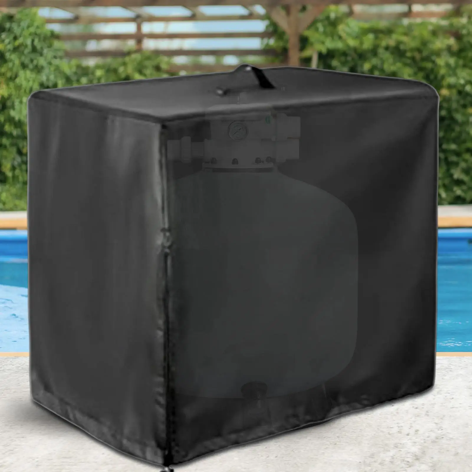Sand Filter Pump Cover Outdoor Sand Filter Pump Dust Cover Waterproof Swimming Pool Protective Equipment with Adjustable 
Sand Filter Pump Cover Outdoor Sand Filter Pump Dust Cover Waterproof Swimming Pool Protective Equipment with Adjustable