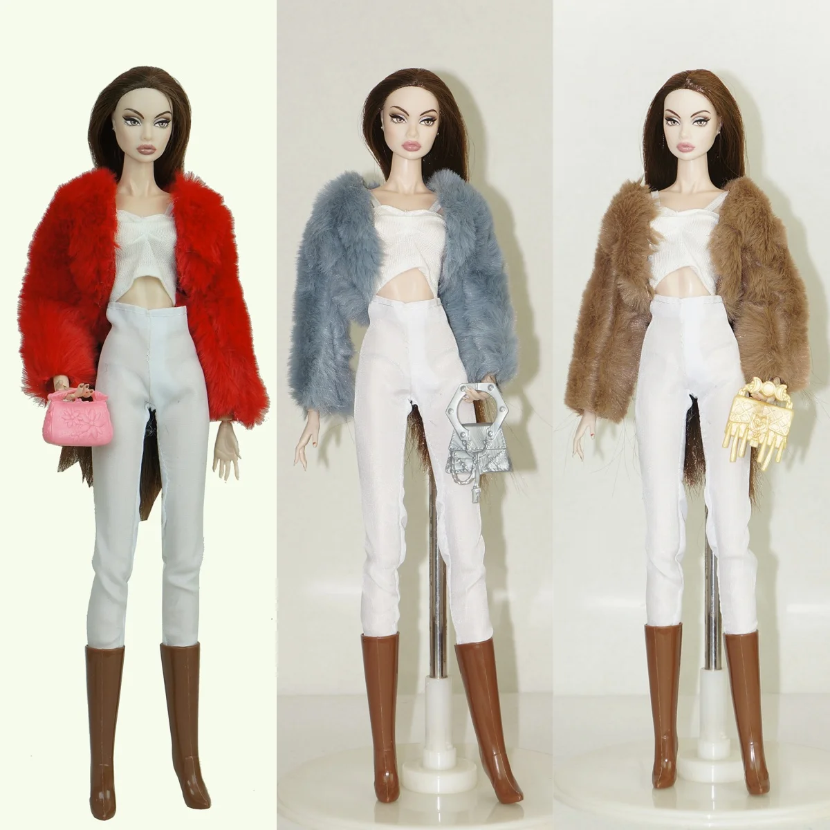 1/6 Supermodel Doll Dress-Up Set Senior Sense Fur Jacket + Underwear + Trousers + Boots + Handbag Set Fashion 30cm Doll Clothing
1/6 Supermodel Doll Dress-Up Set Senior Sense Fur Jacket + Underwear + Trousers + Boots + Handbag Set Fashion 30cm Doll Clothing