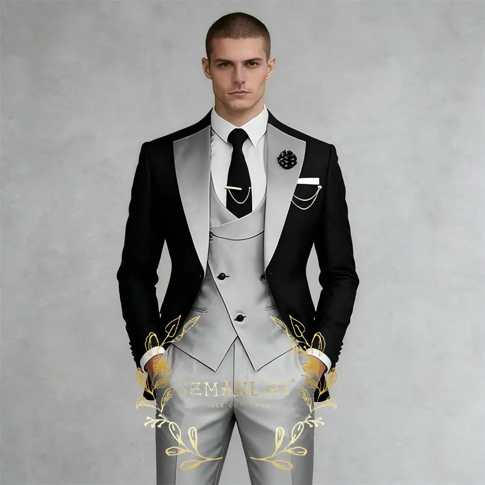 Классические свадебные смокинги, приталенный крой, для жениха, мужской костюм из 3 предметов, костюм для свидетелей, мужской деловой костюм (пиджак+жилет+брюки)
Классические свадебные смокинги, приталенный крой, для жениха, мужской костюм из 3 предметов, костюм для свидетелей, мужской деловой костюм (пиджак+жилет+брюки)