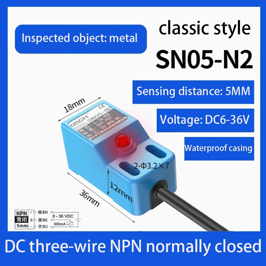 Square metal induction proximity switch sensor SN04 n/n2/3/p/d1/y two or three wire NPN24V
Square metal induction proximity switch sensor SN04 n/n2/3/p/d1/y two or three wire NPN24V