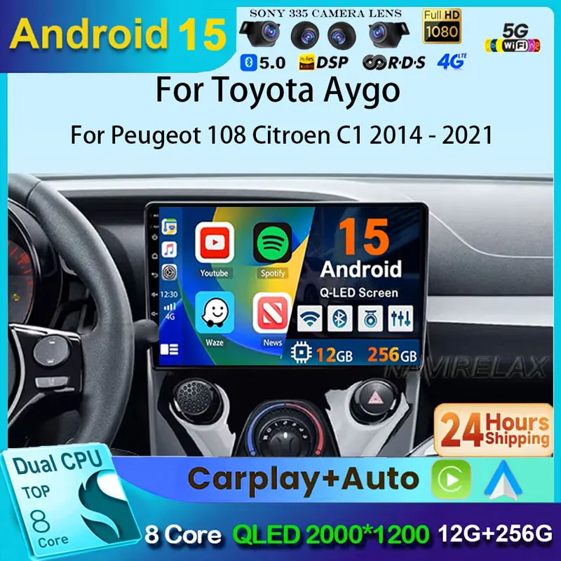 Android 15 для Peugeot 108 для Toyota Aygo B40 2014 2015 2016-2021 плеер навигация GPS 4G BT WIFI мультимедийное видео Carplay
Android 15 для Peugeot 108 для Toyota Aygo B40 2014 2015 2016-2021 плеер навигация GPS 4G BT WIFI мультимедийное видео Carplay