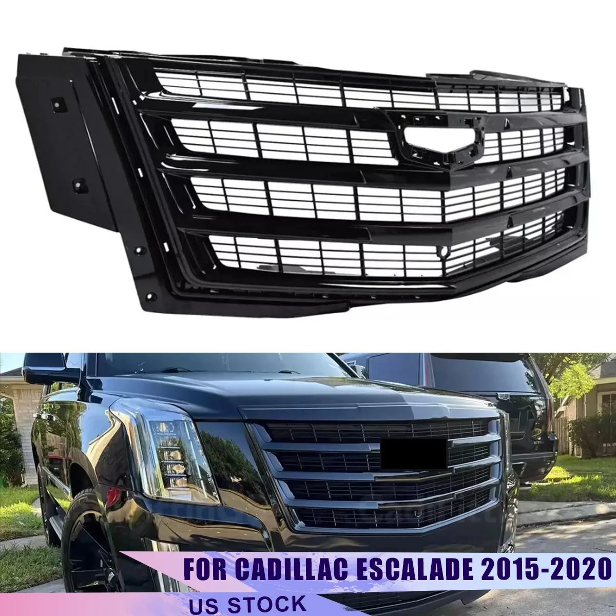 Front Upper Grille for Cadillac Escalade 2015-2020 Replacement 23329115 Glossy Black Hood Mesh Grid Front Bumper Grille Assembly
Front Upper Grille for Cadillac Escalade 2015-2020 Replacement 23329115 Glossy Black Hood Mesh Grid Front Bumper Grille Assembly