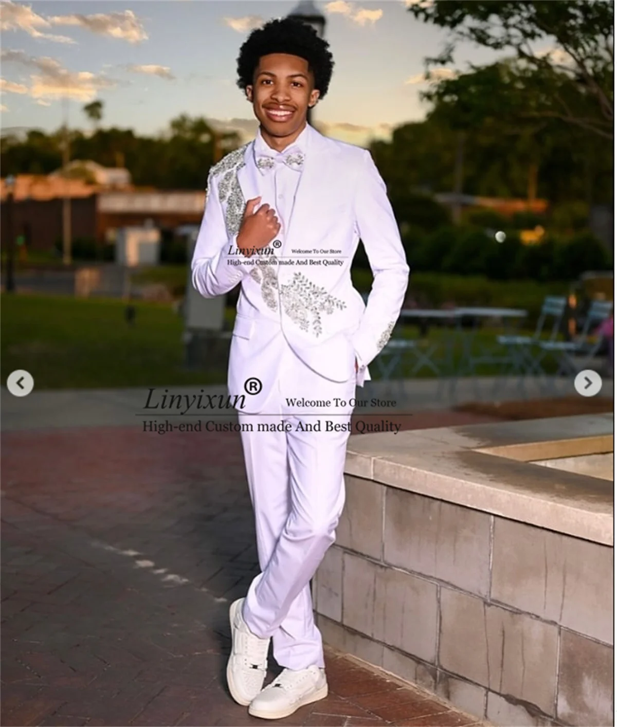 Stunning Beaded Men Suits Notch Lapel Groom Wedding Tuxedos 2 Pieces Sets Male Prom Blazers Customzied Terno Masculinos Completo
Stunning Beaded Men Suits Notch Lapel Groom Wedding Tuxedos 2 Pieces Sets Male Prom Blazers Customzied Terno Masculinos Completo