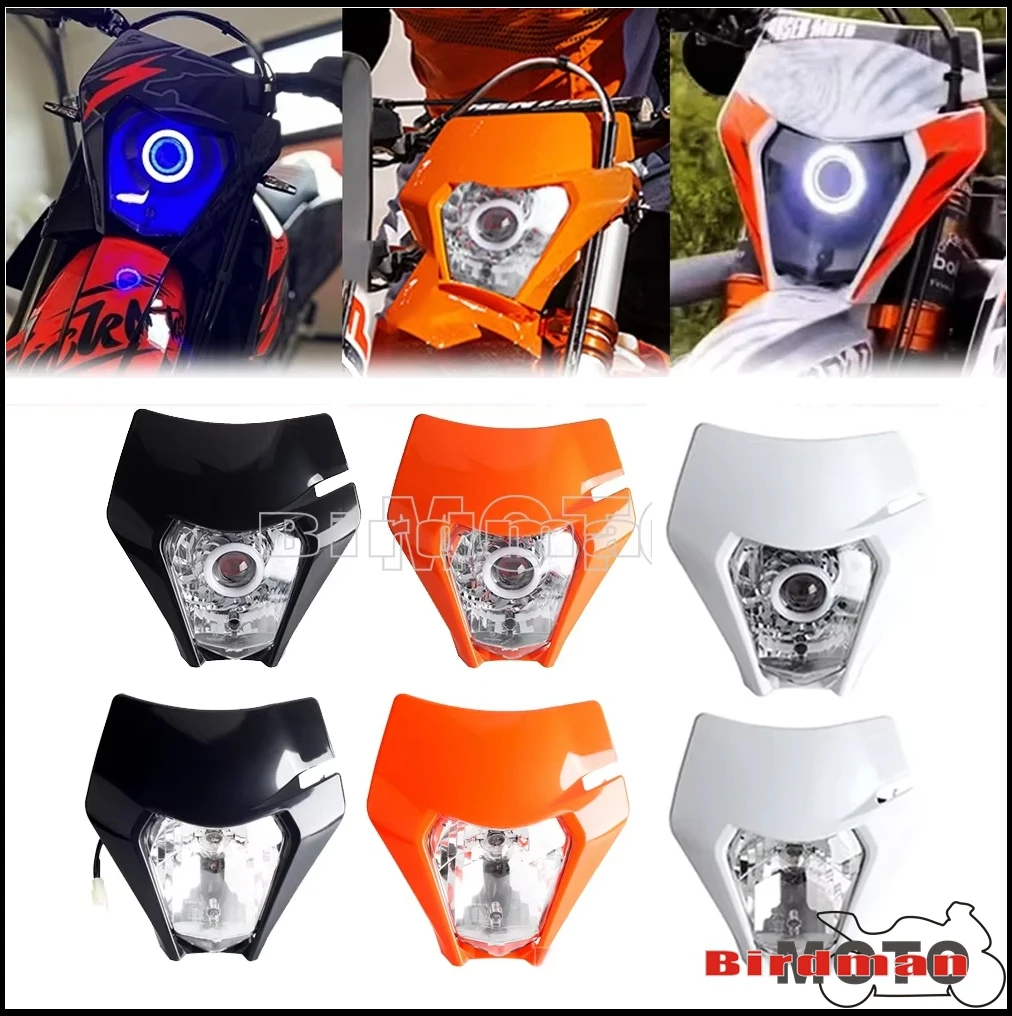 Dirt Bike Motocross Enduro DRL Head Light Universal For SXCW EXC SX SXFXC XCF XCW Motorcycle Angel Eyes LED Headlight Headlamps
Dirt Bike Motocross Enduro DRL Head Light Universal For SXCW EXC SX SXFXC XCF XCW Motorcycle Angel Eyes LED Headlight Headlamps