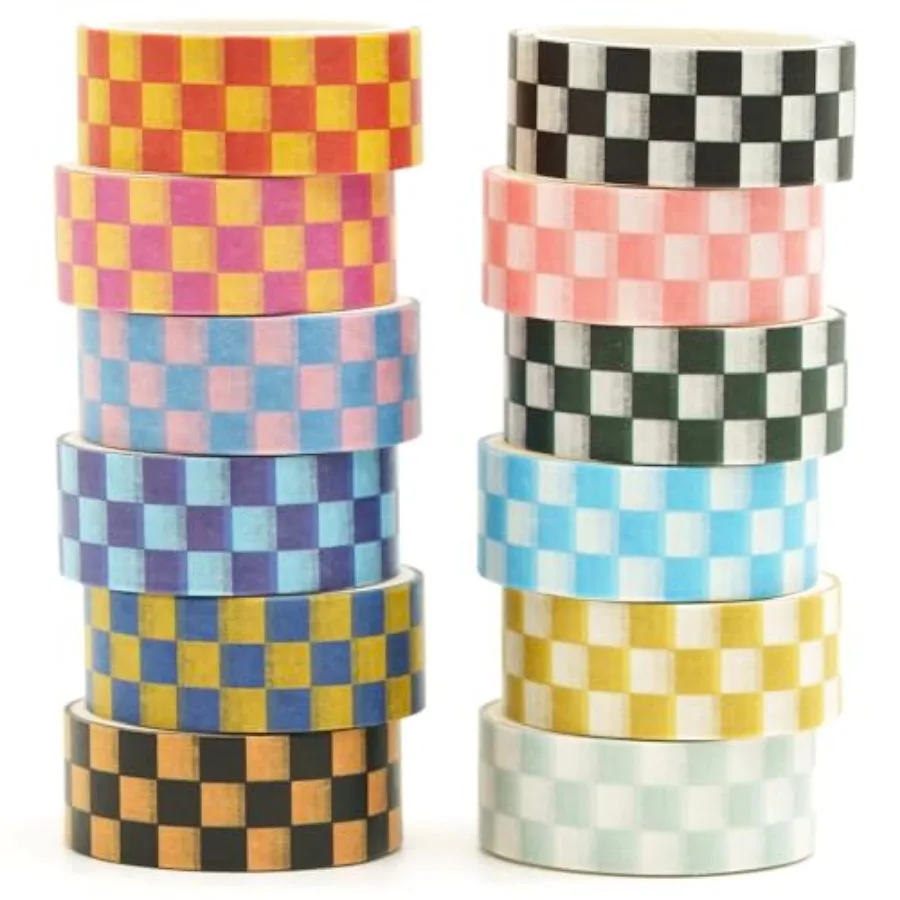 12 Rolls Grid Washi Tape Set Plaid Arts Adhesive Tapes Basic Patterns Decorative Masking Tape Sets for Craft,,Scrapbook, DIY, G
12 Rolls Grid Washi Tape Set Plaid Arts Adhesive Tapes Basic Patterns Decorative Masking Tape Sets for Craft,,Scrapbook, DIY, G