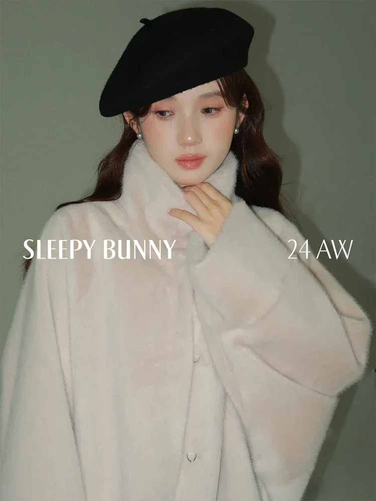 Elegant Stand Collar Faux Rabbit Fur Coat Women Winter Loose Fit Plush Warm Jacket Soft Thickened Eco-Friendly Outerwear 2025
Elegant Stand Collar Faux Rabbit Fur Coat Women Winter Loose Fit Plush Warm Jacket Soft Thickened Eco-Friendly Outerwear 2025