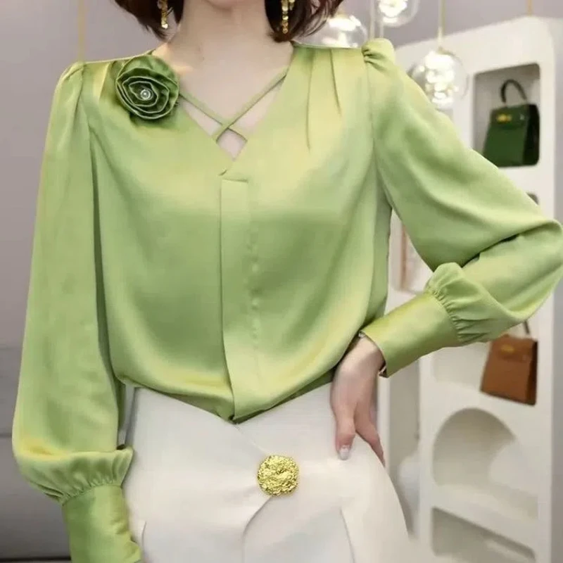 Women Clothing Office Lady Solid Color All-match Blouse Spring Autumn New Long Sleeve Elegant Shirt Tops Vintage Temperament
Women Clothing Office Lady Solid Color All-match Blouse Spring Autumn New Long Sleeve Elegant Shirt Tops Vintage Temperament