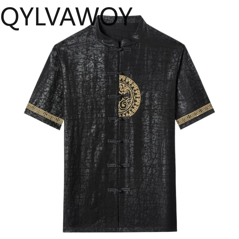 QYLVAWOY 100% Mulberry Silk Men's Shirts Mandarin Collar Tops Short Sleeve Summer Shirts for Man Menswear Clothing New Shirt 셔츠
QYLVAWOY 100% Mulberry Silk Men's Shirts Mandarin Collar Tops Short Sleeve Summer Shirts for Man Menswear Clothing New Shirt 셔츠