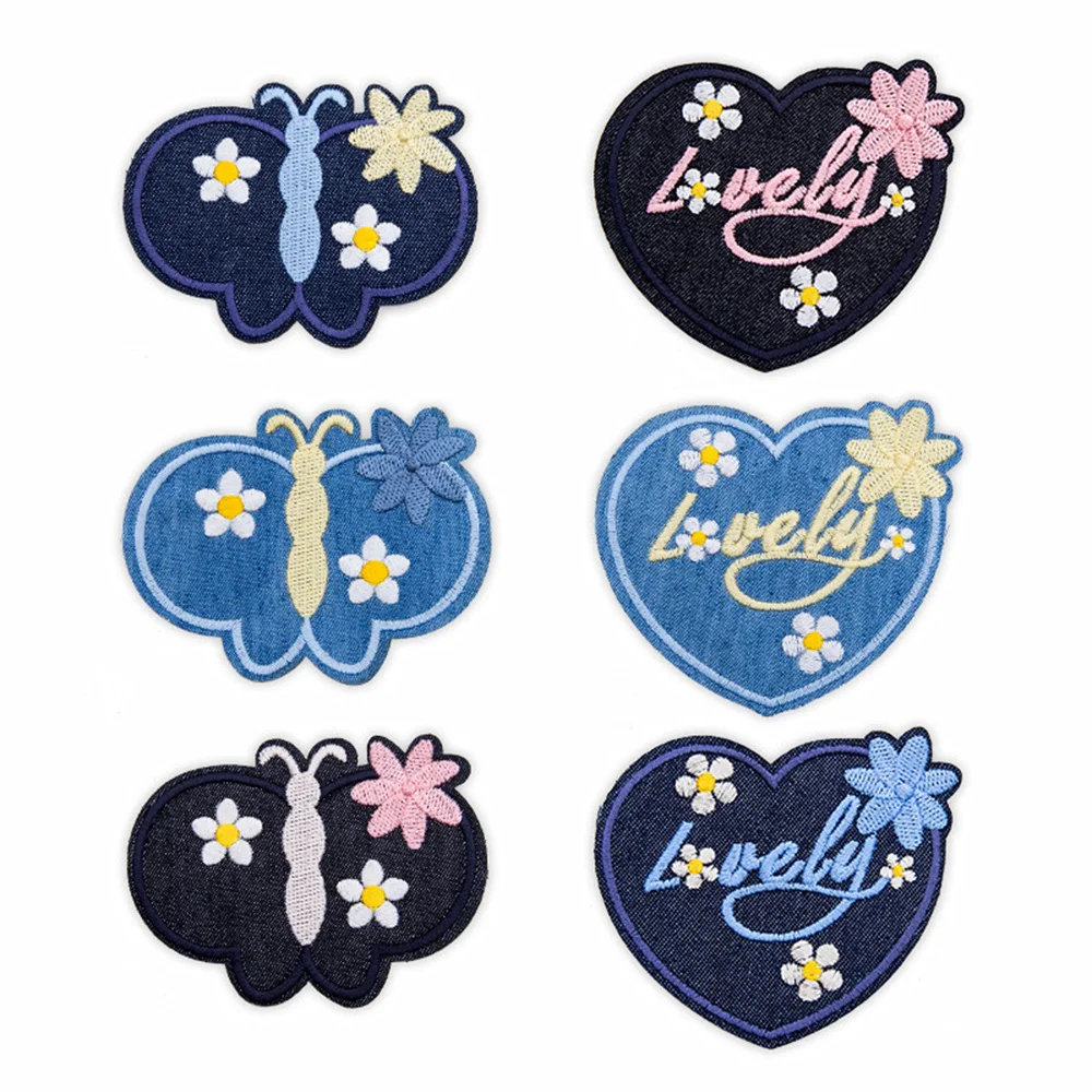 Jeans Iron-on embroidery Patch Butterfly heart patches flower cloth accessories Backpack stickers hat T-shirt DIY Handcraft part
Jeans Iron-on embroidery Patch Butterfly heart patches flower cloth accessories Backpack stickers hat T-shirt DIY Handcraft part