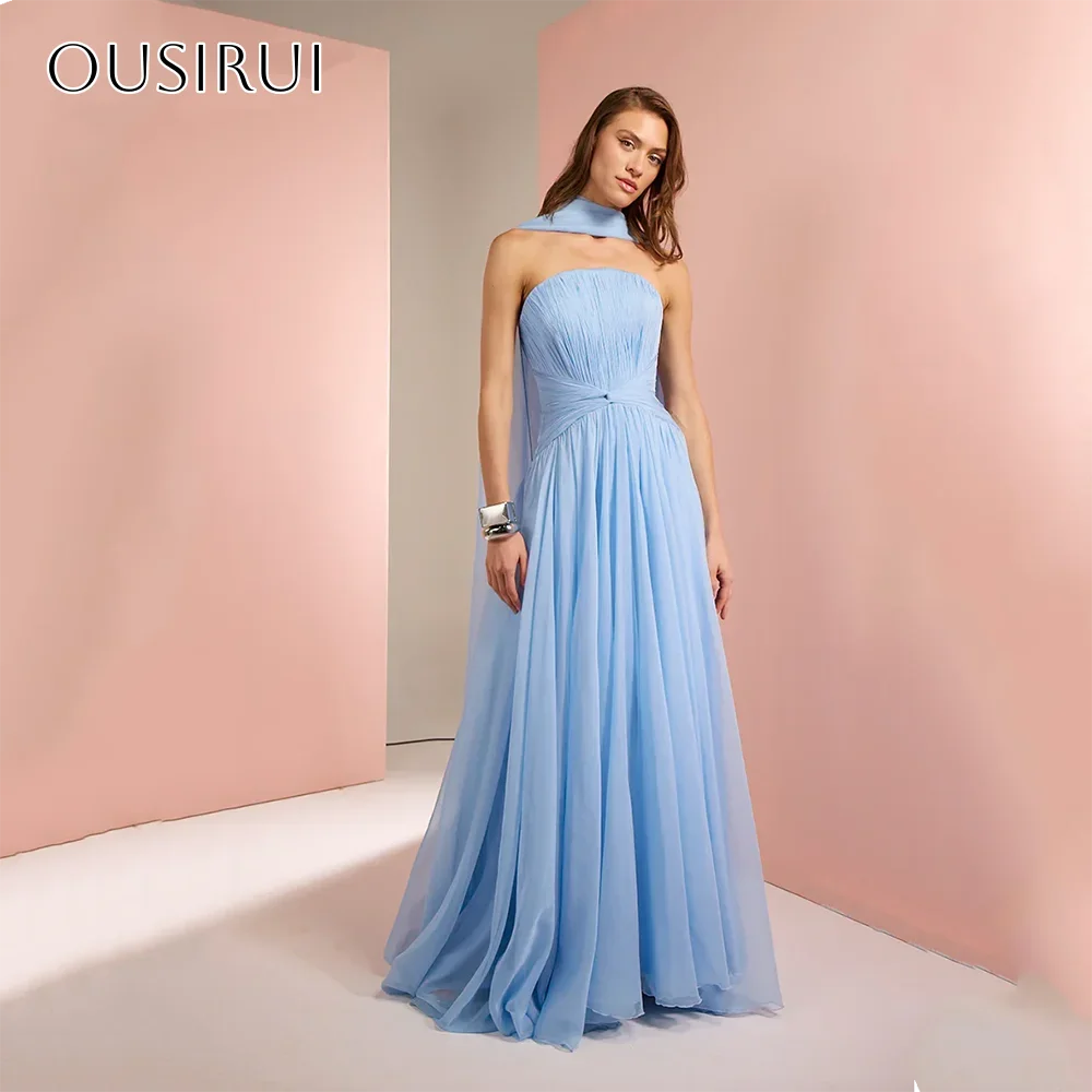 Strapless Chiffon Prom Dresses A Line Sleeveless Pleated Floor Length Evening Dress Customized vestidos de fiesta elegantes
Strapless Chiffon Prom Dresses A Line Sleeveless Pleated Floor Length Evening Dress Customized vestidos de fiesta elegantes