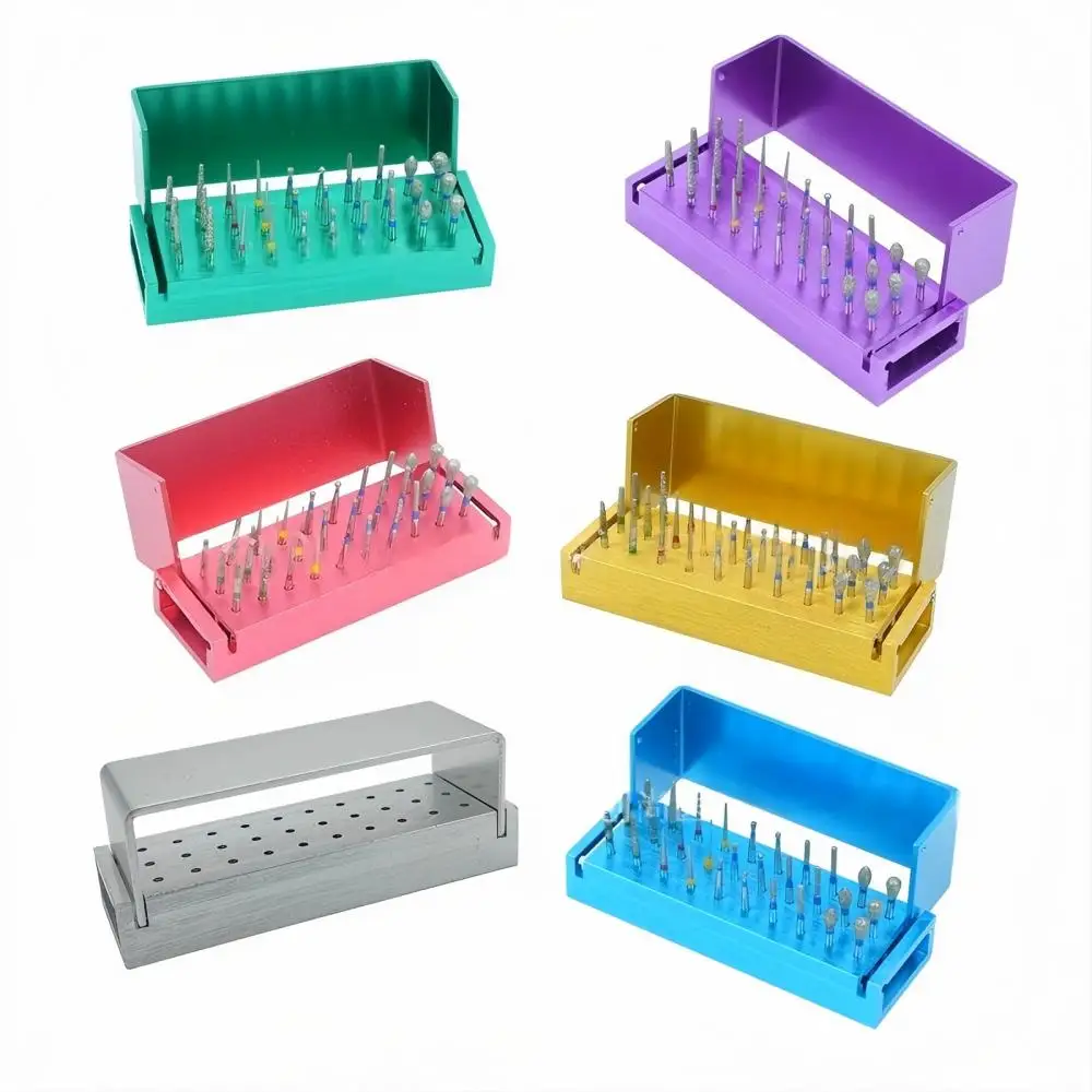 Dental 30pcs Diamond Burs Drill Kit Colorful Aluminum Holder Disinfection Box for High Speed Handpiece Dentistry Tools
Dental 30pcs Diamond Burs Drill Kit Colorful Aluminum Holder Disinfection Box for High Speed Handpiece Dentistry Tools 