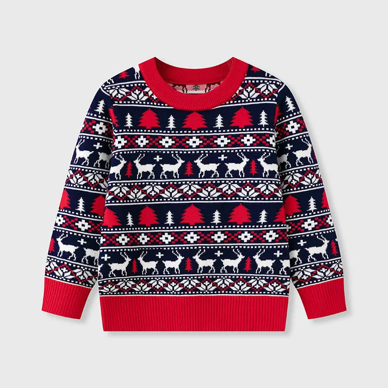 Kids Vintage Christmas Elk Jacquard Knitted Crew Neck Pullover Sweater Toddler Knitwear Boys Girls Autumn Winter Xmas Sweaters
Kids Vintage Christmas Elk Jacquard Knitted Crew Neck Pullover Sweater Toddler Knitwear Boys Girls Autumn Winter Xmas Sweaters