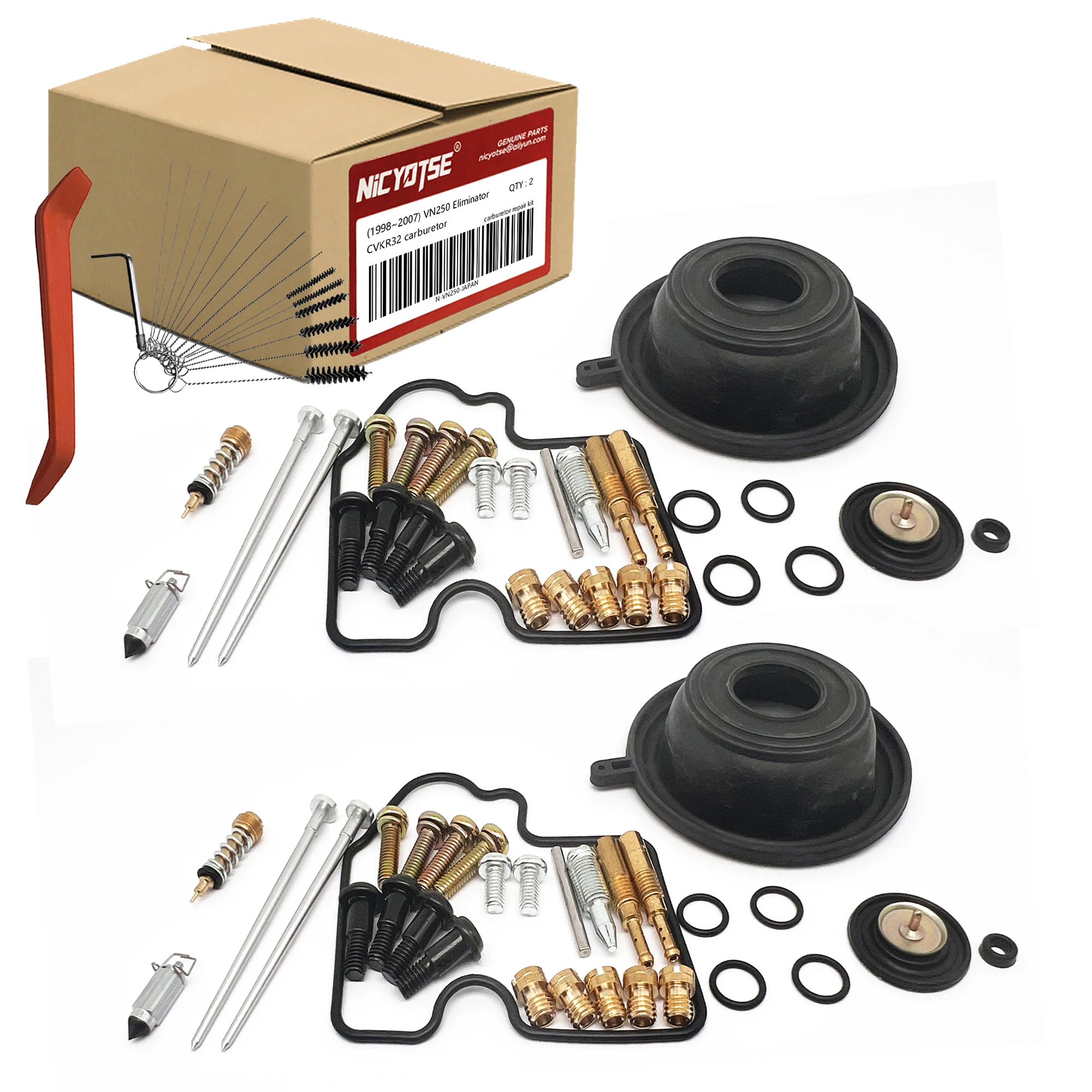 Fit for Kawasaki VN250 Eliminator (1998~2007) Motorcycle Keihin CVKR32 Carburetor Repair Kit
Fit for Kawasaki VN250 Eliminator (1998~2007) Motorcycle Keihin CVKR32 Carburetor Repair Kit