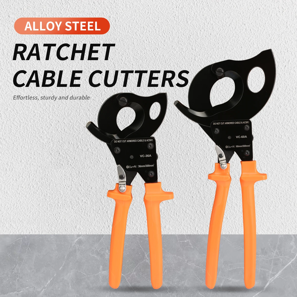 FSE VC-36A/60A Ratchet Gear Type Manual Cable Cutter, Cable Shear & Wire Cutting Pliers
FSE VC-36A/60A Ratchet Gear Type Manual Cable Cutter, Cable Shear & Wire Cutting Pliers