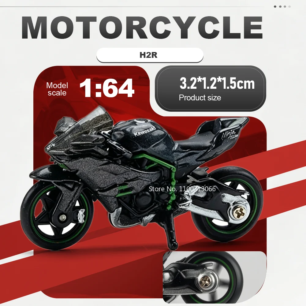 1:64 Kawasaki H2R Motorcycle Toys Models Miniature Diecast Alloy Cars Rubber Tire Metal Body Vehices Creative Gifts for Friends
1:64 Kawasaki H2R Motorcycle Toys Models Miniature Diecast Alloy Cars Rubber Tire Metal Body Vehices Creative Gifts for Friends