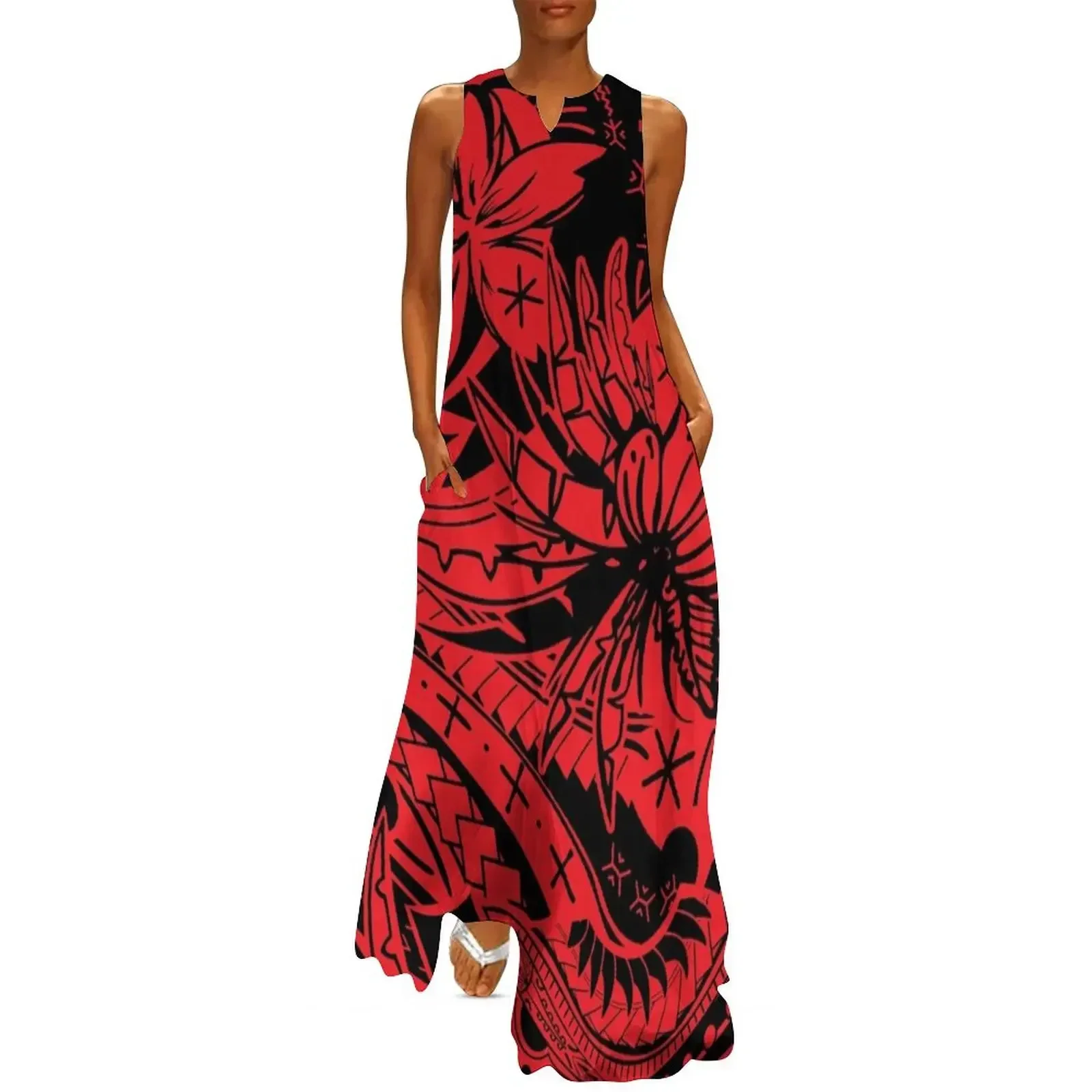 Polynesian Tribal Lava Red Leaf And Floral Print Long Dress women's clothing korea stylish Dress
Polynesian Tribal Lava Red Leaf And Floral Print Long Dress women's clothing korea stylish Dress