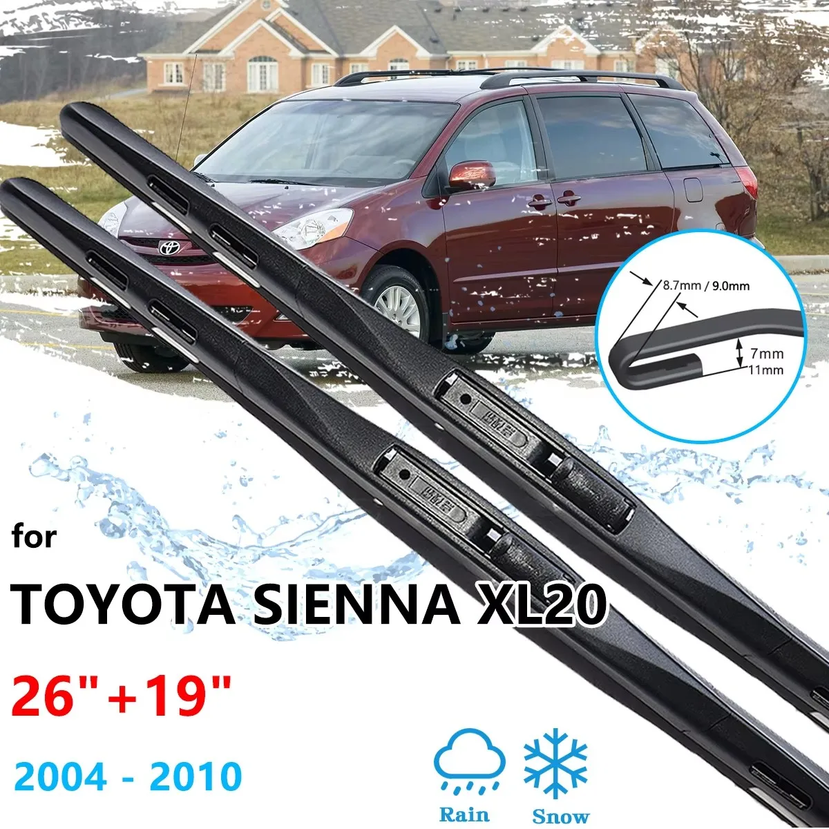 For Toyota Sienna XL20 2004~2010 Car Front Window Wiper Blades Brushes Windshield Windscreen Cleaning U J Hook Auto Accessories
For Toyota Sienna XL20 2004~2010 Car Front Window Wiper Blades Brushes Windshield Windscreen Cleaning U J Hook Auto Accessories