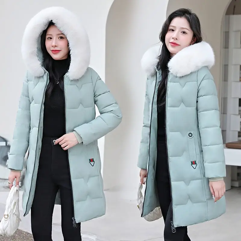 Large Fur Collar Cotton-padded Jacket Women Parkas Winter 2024 New Mid-length Thick Warm Coat Female Snow Wear Outerwear R035
Large Fur Collar Cotton-padded Jacket Women Parkas Winter 2024 New Mid-length Thick Warm Coat Female Snow Wear Outerwear R035