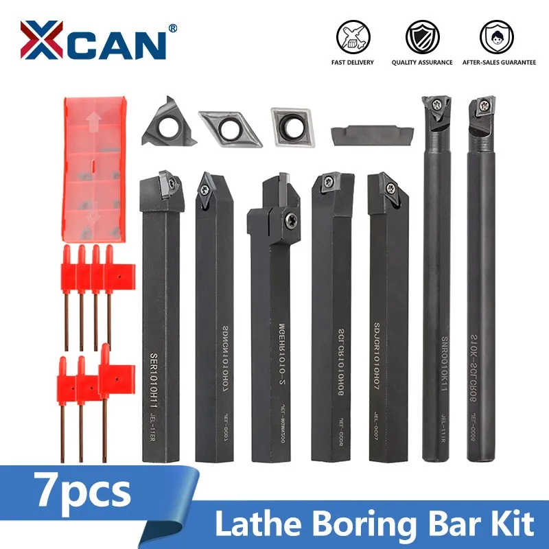 XCAN CNC Turning Tool 7pcs Lathe Boring Bar Kit 10mm Shank Carbide Insert Blades Turning Tool Holders+Wrenches+Insert Blades
XCAN CNC Turning Tool 7pcs Lathe Boring Bar Kit 10mm Shank Carbide Insert Blades Turning Tool Holders+Wrenches+Insert Blades