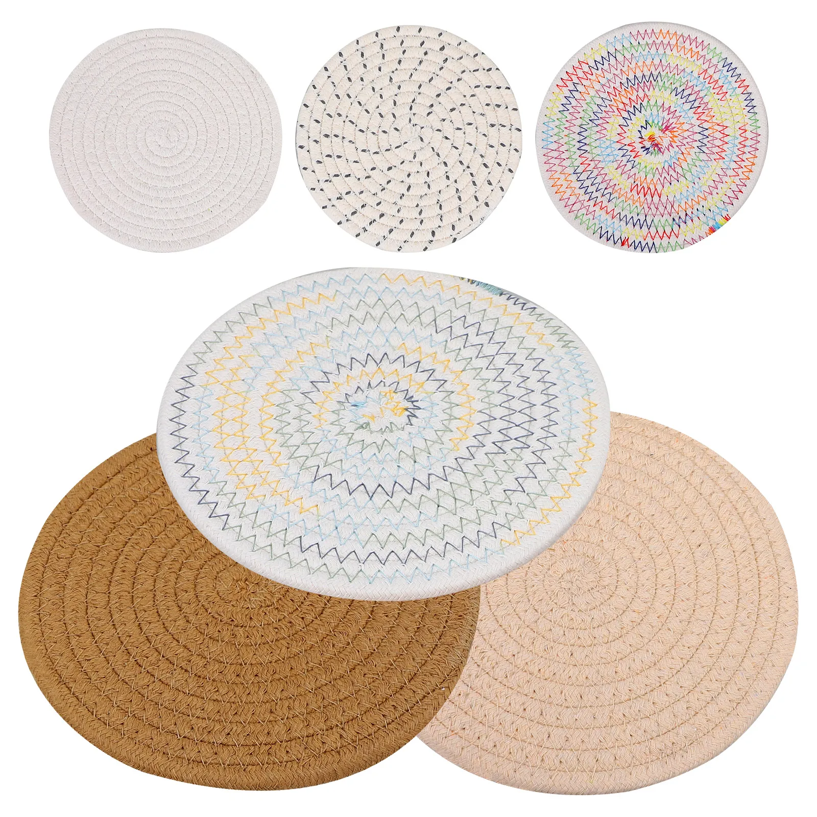 6pcs Cotton String Coasters 18cm Round Mats for Table Drinks Coffee Cup Kitchen Home Office Woven Placemats Dining Accessories
6pcs Cotton String Coasters 18cm Round Mats for Table Drinks Coffee Cup Kitchen Home Office Woven Placemats Dining Accessories