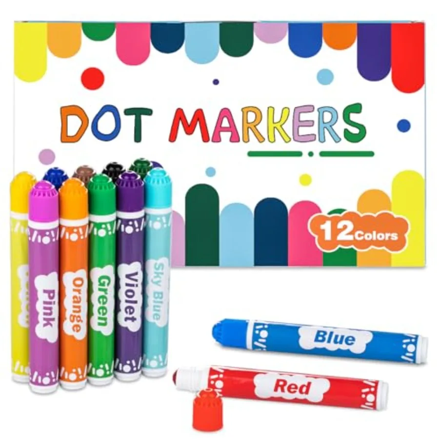 Dot Markers for,12-Color Bingo Daubers, Washable Bingo Markers for Drawing Coloring, Arts and Crafts Supplies Dot Paint Marker
Dot Markers for,12-Color Bingo Daubers, Washable Bingo Markers for Drawing Coloring, Arts and Crafts Supplies Dot Paint Marker