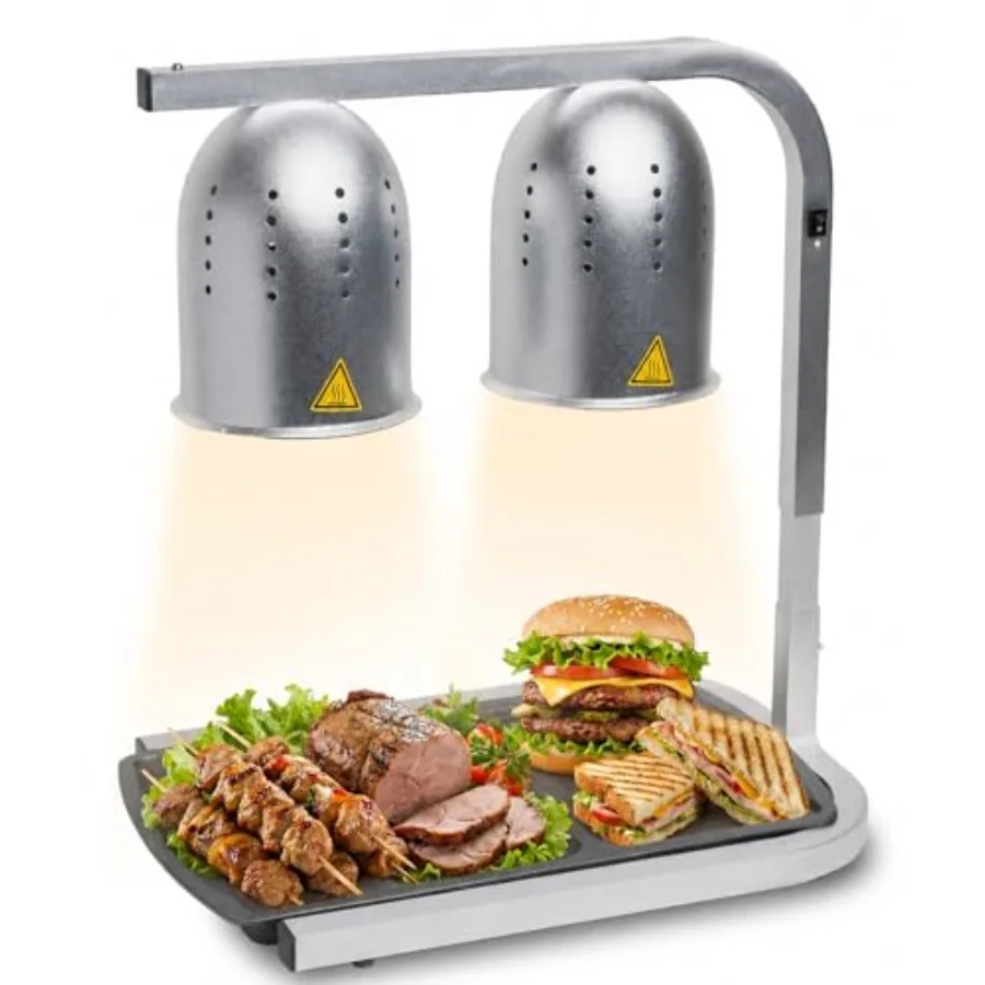 Commercial Grade Food Heat Lamp: Silver Electric 2-Bulb Warmer with Adjustable Stand, 500W, for Buffet Catering Use
Commercial Grade Food Heat Lamp: Silver Electric 2-Bulb Warmer with Adjustable Stand, 500W, for Buffet Catering Use