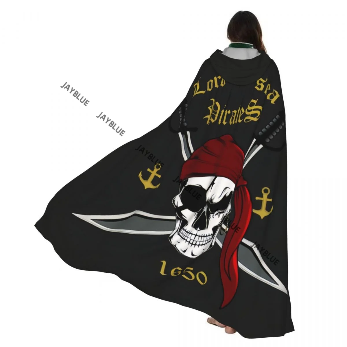 Pirate Skull Hooded Cloak Polyester Unisex Witch Cape Costume Accessory
Pirate Skull Hooded Cloak Polyester Unisex Witch Cape Costume Accessory