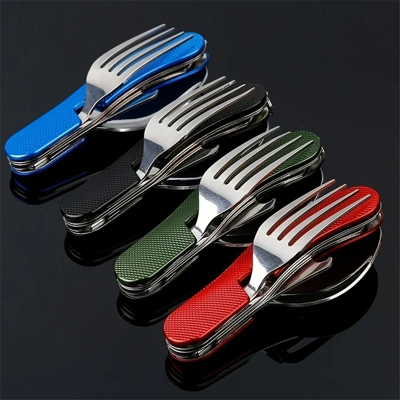 Camping Kitchen Set 4 In 1 Foldable Spoon Knife Fork Bottle Opener Stainless Steel Pocket Kits Outdoor Camping Tableware Set
Camping Kitchen Set 4 In 1 Foldable Spoon Knife Fork Bottle Opener Stainless Steel Pocket Kits Outdoor Camping Tableware Set