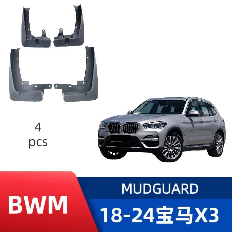 4PCS For 18-24 BMW X3 Fuel version Front and Rear Automotive Parts Splash Proof Cars Mudguard Mud Flaps Wheel Guards Accessories
4PCS For 18-24 BMW X3 Fuel version Front and Rear Automotive Parts Splash Proof Cars Mudguard Mud Flaps Wheel Guards Accessories