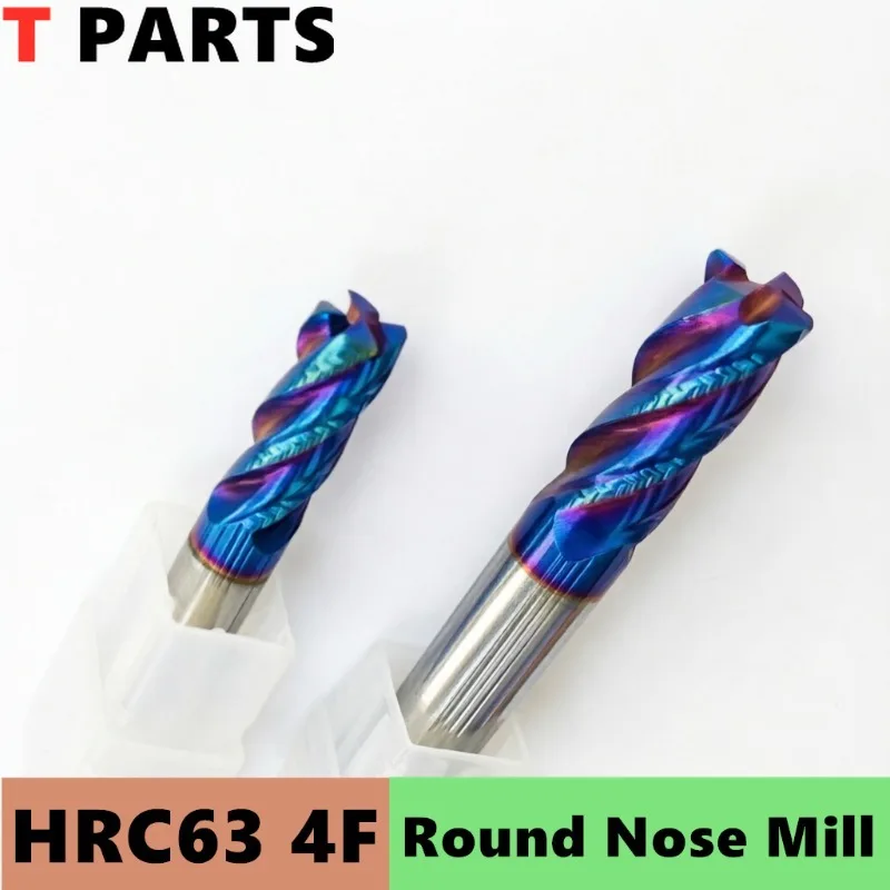 HRC63 4Flute Round Nose End Mill Solid Tungsten Steel Carbide Nano TiAlN Coating HSS CNC Milling Cutter Metal Machining Tools
HRC63 4Flute Round Nose End Mill Solid Tungsten Steel Carbide Nano TiAlN Coating HSS CNC Milling Cutter Metal Machining Tools