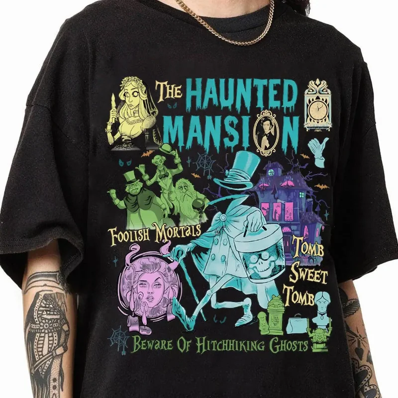 Disney The Haunted Mansion Foolish Mortals Halloween T-Shirt, Disneyland Halloween Party Shirt, Madam Leota Hitchhiking Ghosts
Disney The Haunted Mansion Foolish Mortals Halloween T-Shirt, Disneyland Halloween Party Shirt, Madam Leota Hitchhiking Ghosts