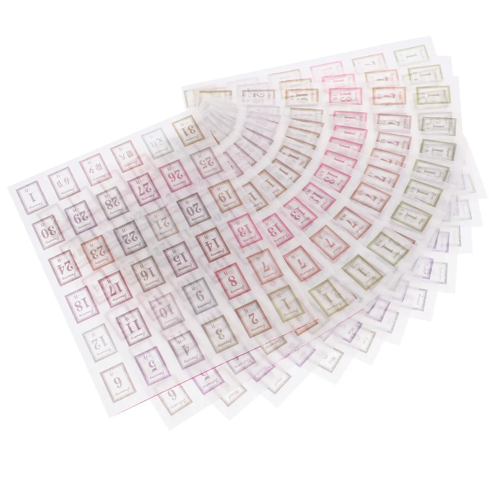 12 Sheets Daily Stickers Journaling Scrapbooking Number Decals Notebook Planner Gradient Background Adhesive Calendar Days
12 Sheets Daily Stickers Journaling Scrapbooking Number Decals Notebook Planner Gradient Background Adhesive Calendar Days