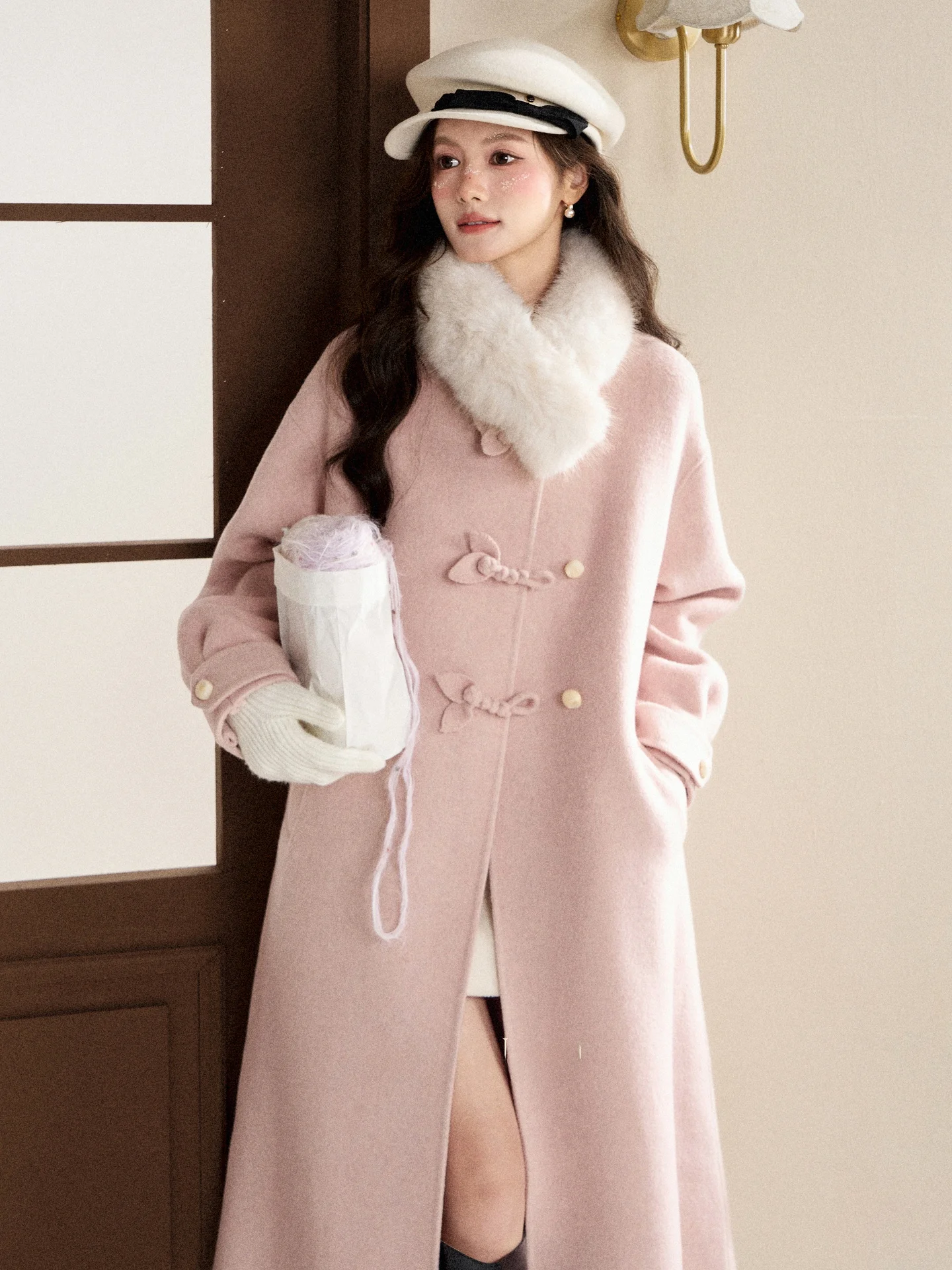 Loose Warm Women's Winter Coat Pink Fur Collar Detachable Woolen Outerwear Casual Style Long Sleeve round Neck Design Youth F...
Loose Warm Women's Winter Coat Pink Fur Collar Detachable Woolen Outerwear Casual Style Long Sleeve round Neck Design Youth F...