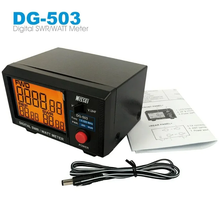 DG-503 Nissei Digital SWR/WATT POWER Meter 1.6-60MHz/125-525MHz for Two-way Radios Walkie Talkie Mobile Transceiver
DG-503 Nissei Digital SWR/WATT POWER Meter 1.6-60MHz/125-525MHz for Two-way Radios Walkie Talkie Mobile Transceiver