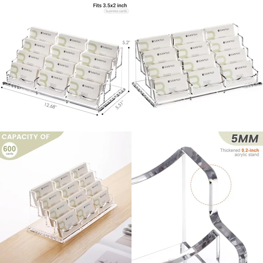 Business Card Holder for Desk Clear Acrylic Business Card Holders, Business Card Display Stand 1 Slots
Business Card Holder for Desk Clear Acrylic Business Card Holders, Business Card Display Stand 1 Slots