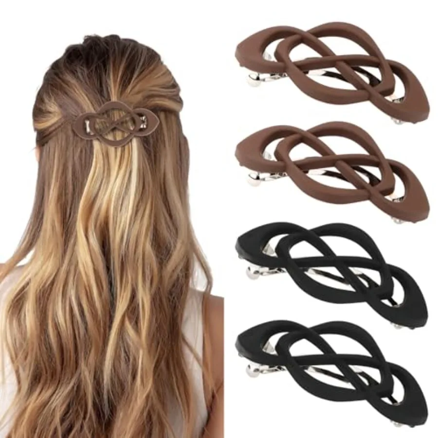 Hair Barrettes for Women 4packs Hair Clips French Barrette Khaki and Black Clip Stylish Accessories for Women Girls
Hair Barrettes for Women 4packs Hair Clips French Barrette Khaki and Black Clip Stylish Accessories for Women Girls
