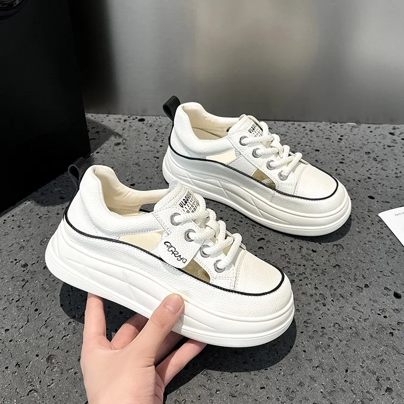Women's Platform Height Increase Sport Sandals Genuine Leather Upper Hollow Out Breathable Casual White Sneakers Summer 2026
Women's Platform Height Increase Sport Sandals Genuine Leather Upper Hollow Out Breathable Casual White Sneakers Summer 2026