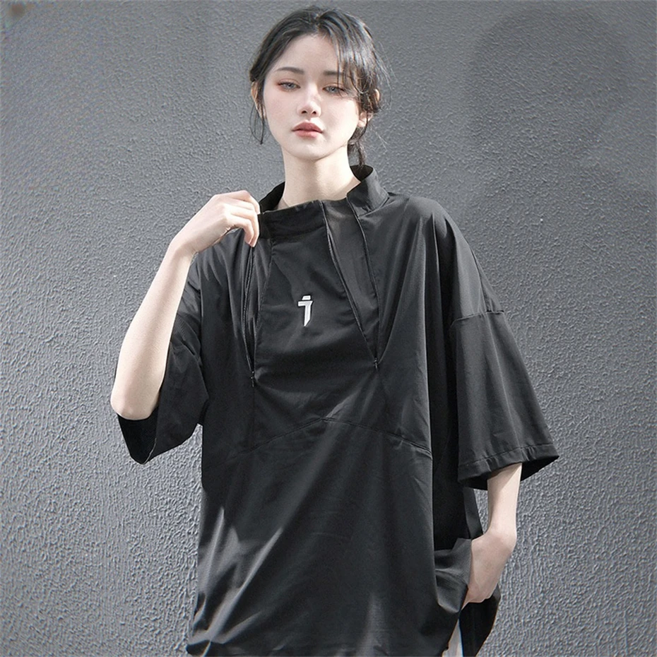 Techwear Summer Cargo T-shirt Women Punk Hip Hop Short Sleeve TShirt Oversized Streetwear Double Zipper Splicing Casual Tees Top
Techwear Summer Cargo T-shirt Women Punk Hip Hop Short Sleeve TShirt Oversized Streetwear Double Zipper Splicing Casual Tees Top