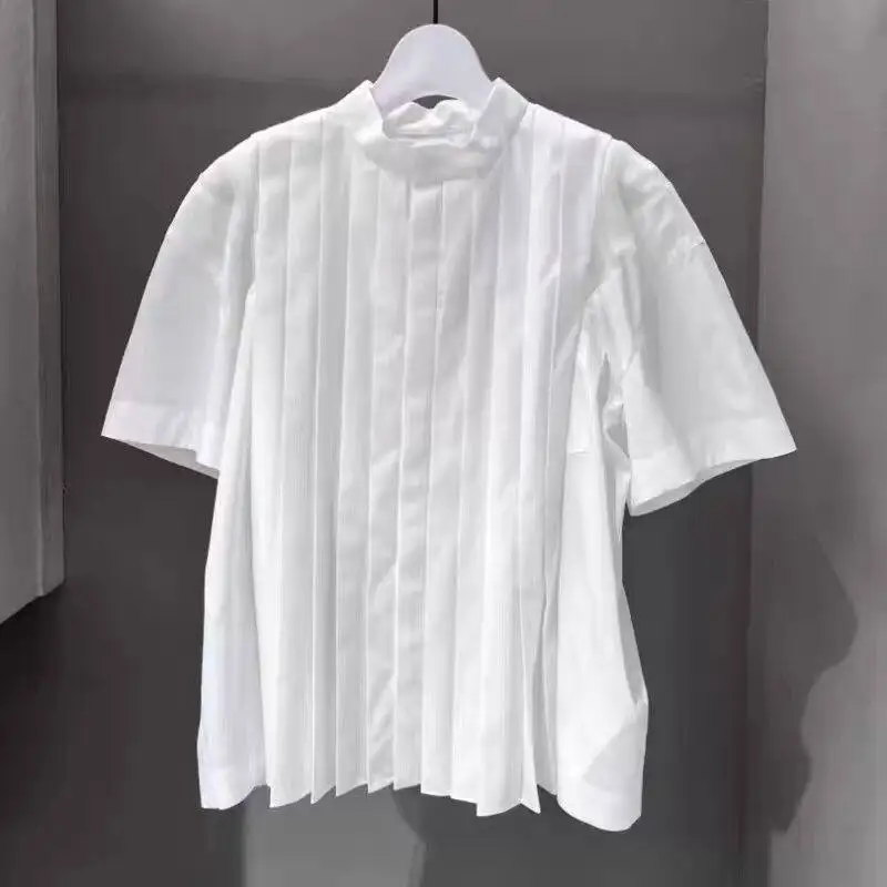 SAC 25 Japanese pleated short-sleeved loose casual T-shirt button-up cardigan
SAC 25 Japanese pleated short-sleeved loose casual T-shirt button-up cardigan