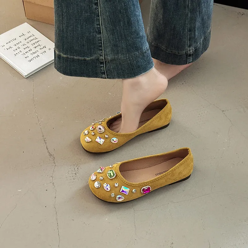 Sweet Style Colorful Rhinestone Platform Shoes for Spring and Autumn, Fashionable Low-cut Flat-bottom, Versatile Mary Jane Shoes
Sweet Style Colorful Rhinestone Platform Shoes for Spring and Autumn, Fashionable Low-cut Flat-bottom, Versatile Mary Jane Shoes