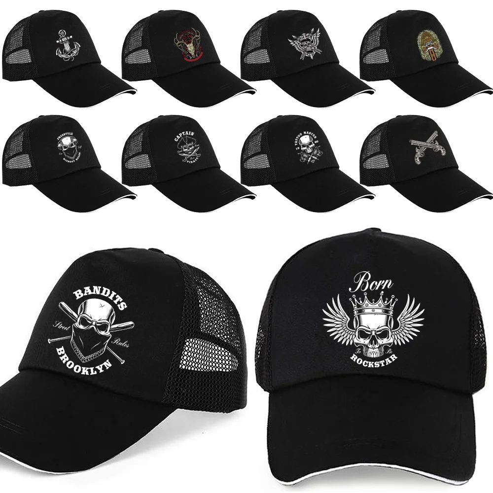 Fashion Baseball Cap Women Men Skull Print Breathable Hip Hop Hats Summer Casual UV-proof Visors Mesh Caps Unisex Snapback Caps
Fashion Baseball Cap Women Men Skull Print Breathable Hip Hop Hats Summer Casual UV-proof Visors Mesh Caps Unisex Snapback Caps