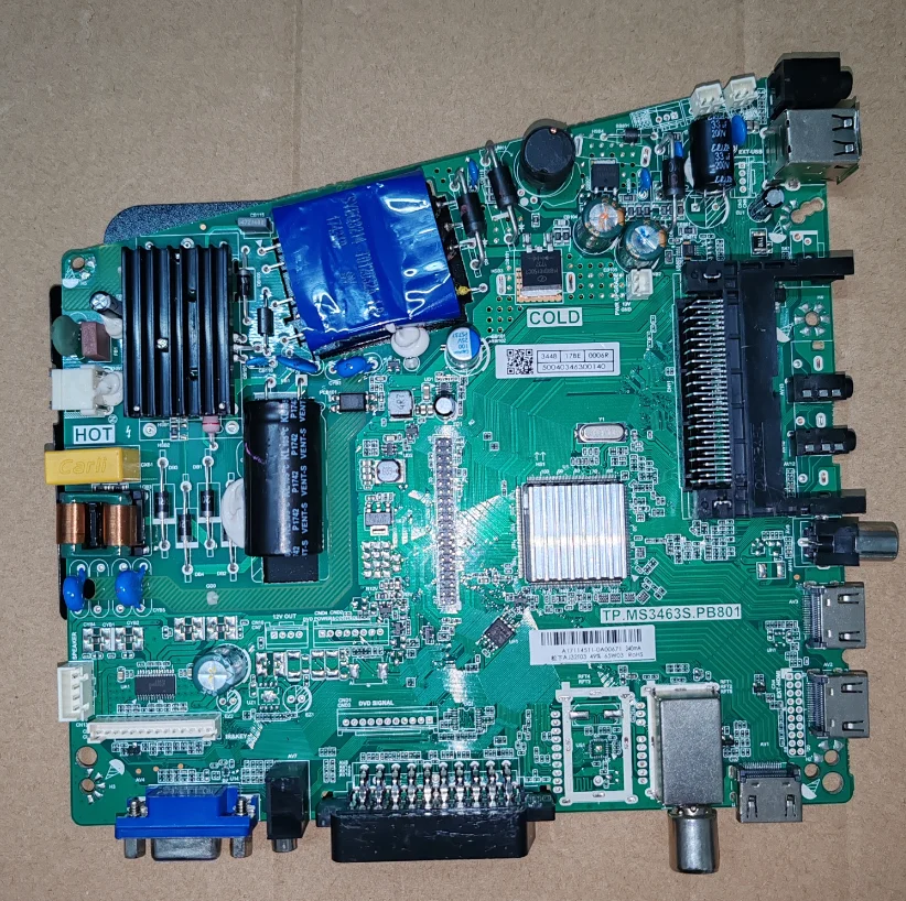 TP.MS3463S.PB801 Three in one TV motherboard for Haier original board 1366X768 with light strips connected in series
TP.MS3463S.PB801 Three in one TV motherboard for Haier original board 1366X768 with light strips connected in series
