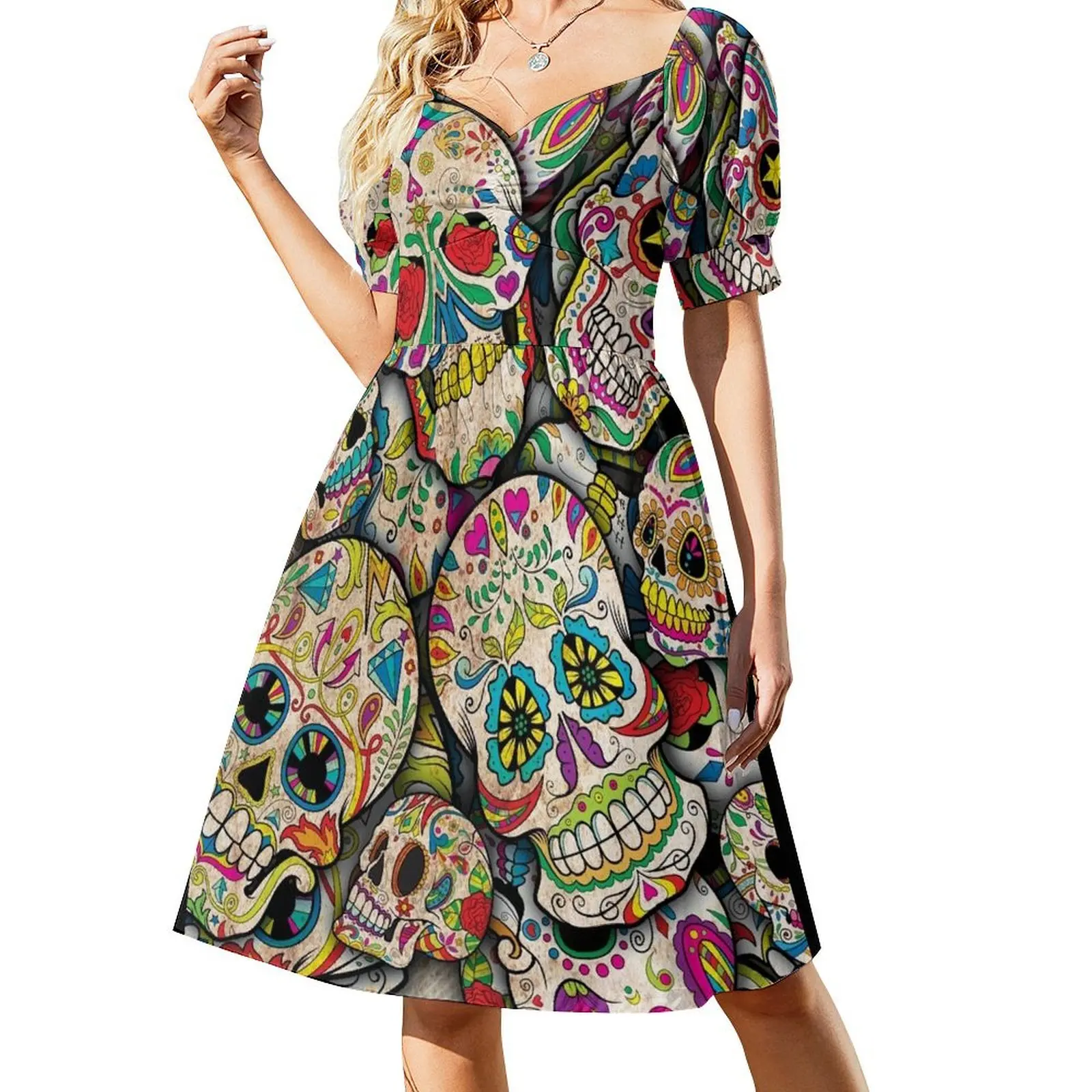 Sugar Skull Collage Short Sleeved Dress clothing women summer 2025 elegant party dress for women 2025 Dress
Sugar Skull Collage Short Sleeved Dress clothing women summer 2025 elegant party dress for women 2025 Dress