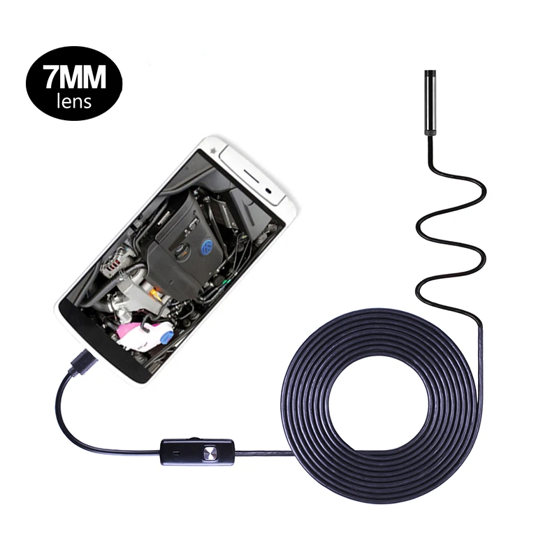 Android Endoscope 7mm Lens soft/hard Cable Waterproof USB Endoscope snake Camera Endoscopio car Inspection Borescope Camera
Android Endoscope 7mm Lens soft/hard Cable Waterproof USB Endoscope snake Camera Endoscopio car Inspection Borescope Camera